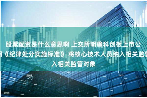 股票配资是什么意思啊 上交所明确科创板上市公司适用《纪律处分实施标准》 将核心技术人员纳入相关监管对象